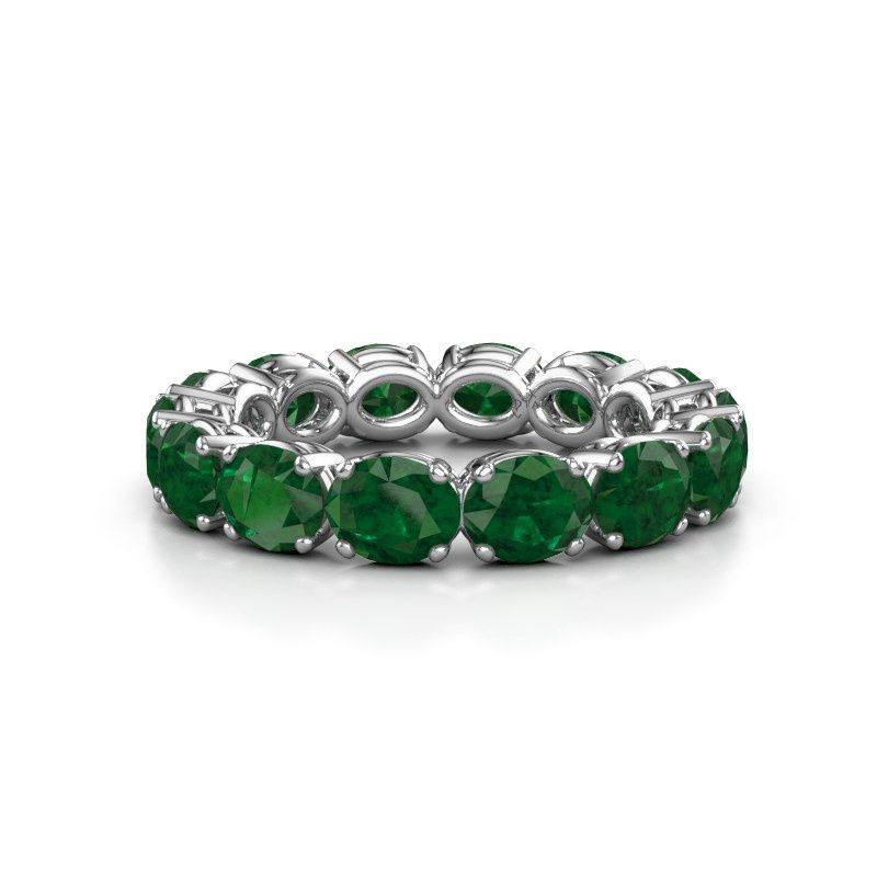 Bild von Ring vivienne ovl 5x4<br/>585 Weißgold<br/>Smaragd 5x4 mm