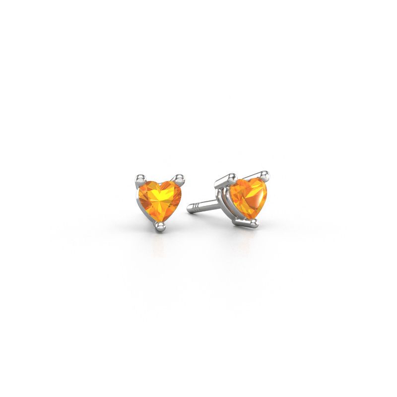 Ohrsteckers Garnet 585 Weißgold Citrin 4 mm