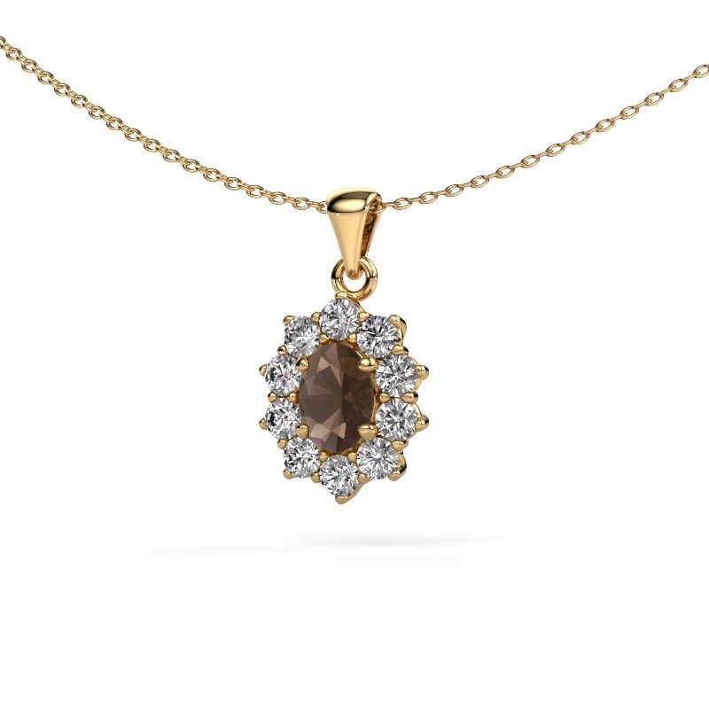 Anhänger Leesa 585 Gold Rauchquarz 7x5 mm