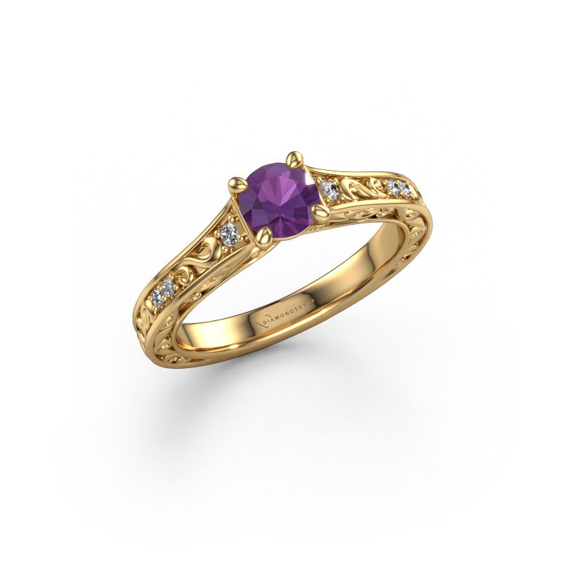 Verlobungsring Mallory RND 585 Gold Amethyst 5 mm