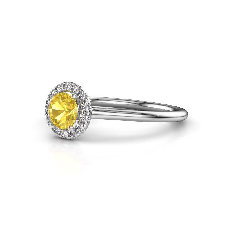 Image of Engagement ring seline rnd 1<br/>950 platinum<br/>Yellow sapphire 5 mm