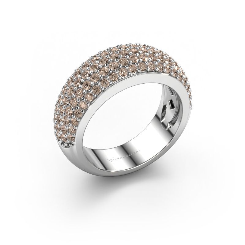 Ring Cristy 950 platina bruine diamant 1.425 crt