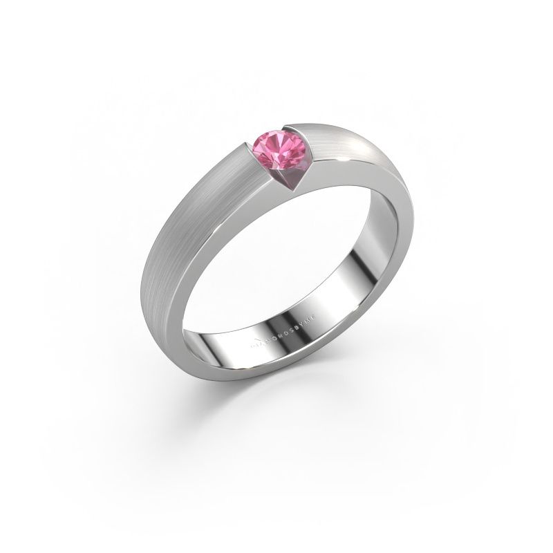 Engagement ring Theresia 950 platinum pink sapphire 3.4 mm