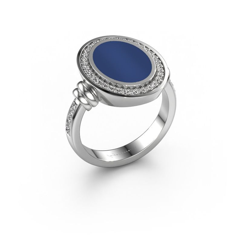 Men's ring Servie 3 950 platinum lapis 14x10 mm