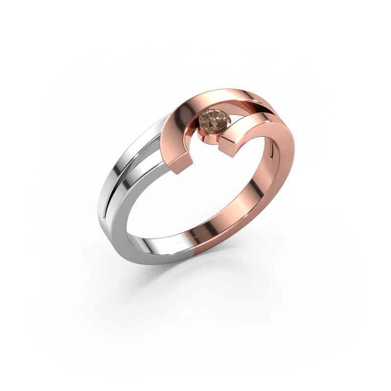 Bague Yentl 585 or rose diamant brun 0.10 crt