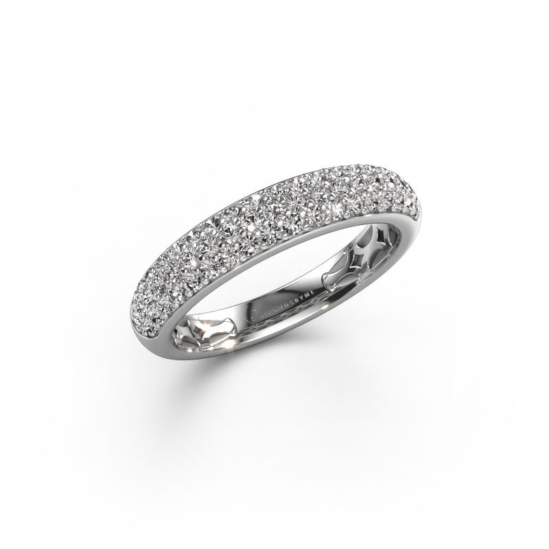 Ring Emely 4 585 white gold zirconia 1.4 mm
