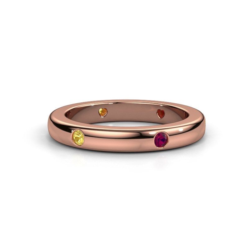 Image of Stackable ring Charla 585 rose gold yellow sapphire 2 mm