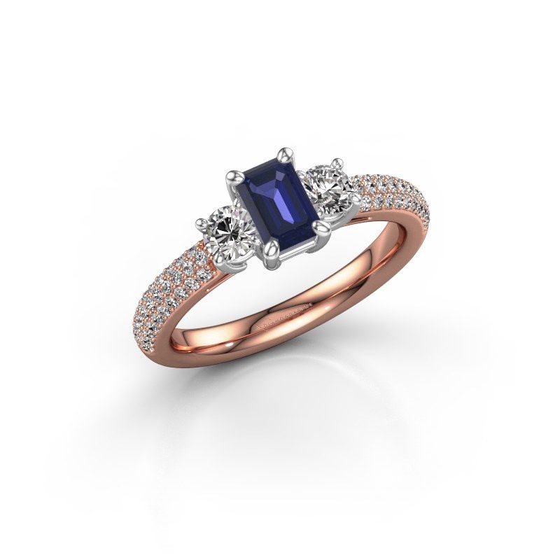 Image of Engagement Ring Marielle Eme<br/>585 rose gold<br/>Sapphire 6x4 mm