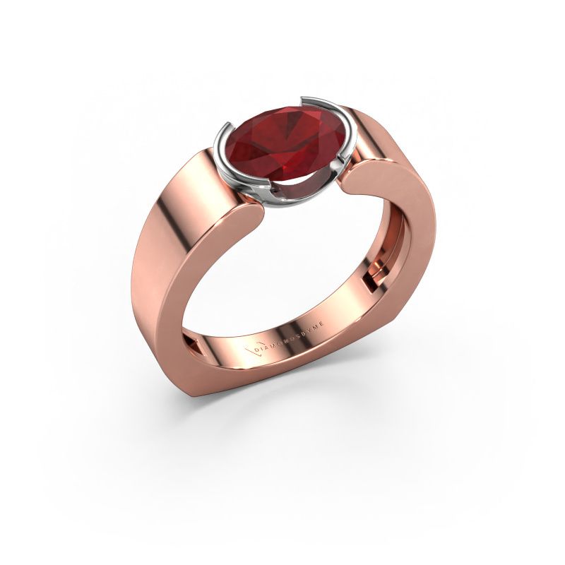 Ring Tonya 585 rose gold ruby 8x6 mm
