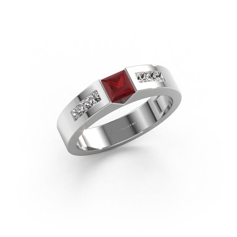 Verlobungsring Arlena 2 585 Weißgold Rubin 4 mm