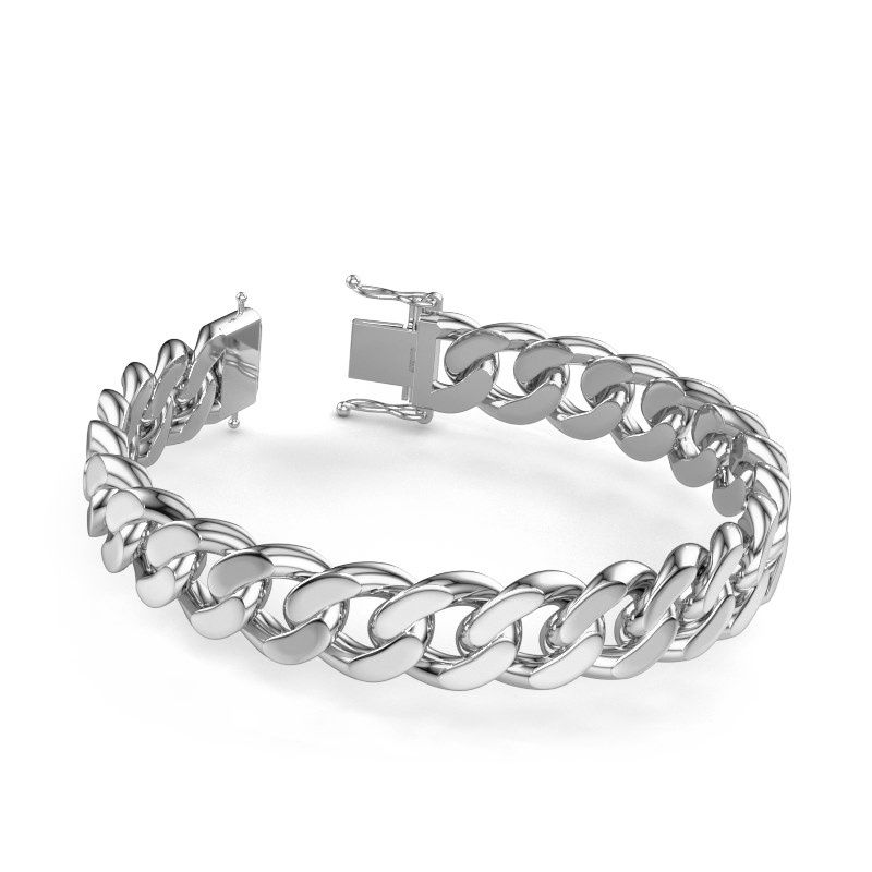 Cuban bracelet ±0.51 in 585 white gold