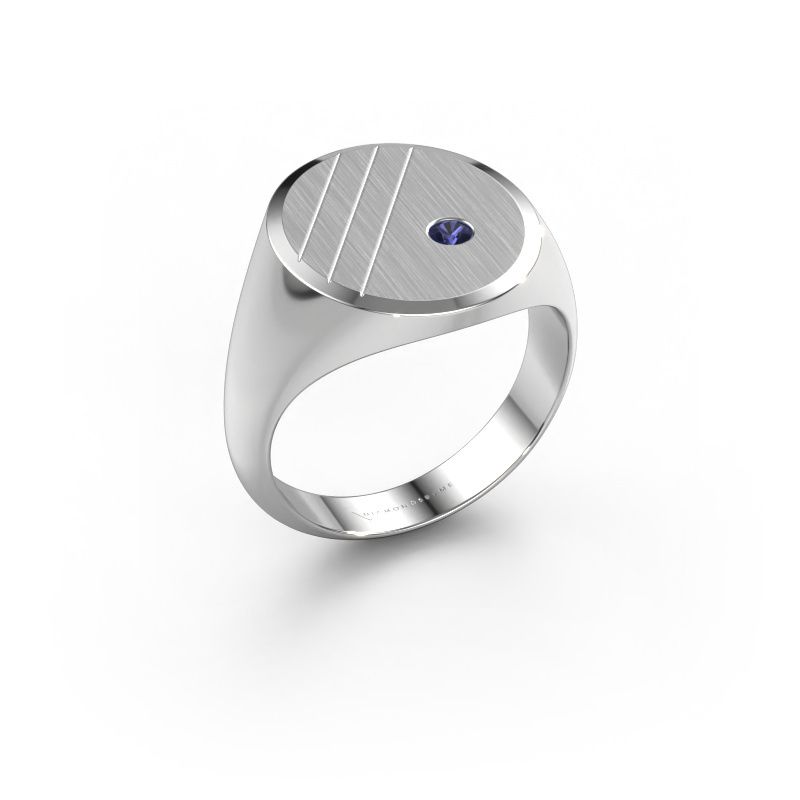 Zegelring Wesley 5 950 platina saffier 2.5 mm