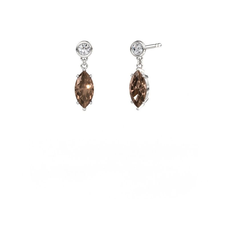 Pendants d'oreilles Lacey MRQ 950 platine diamant brun 2.20 crt