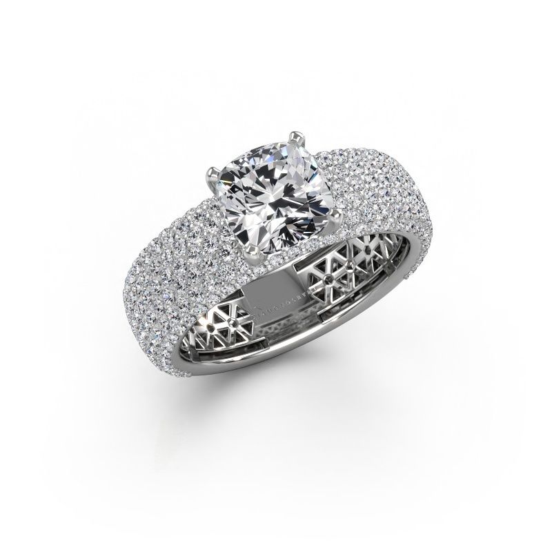 Förlovningsring Darcy 585 vitt guld labbodlad diamant 3.37 crt