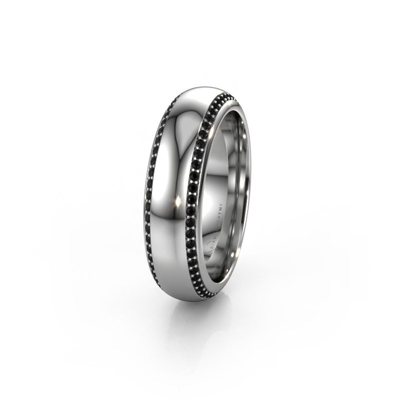 Trouwring WH6132L36C 950 platina zwarte diamant ±6x2.2 mm