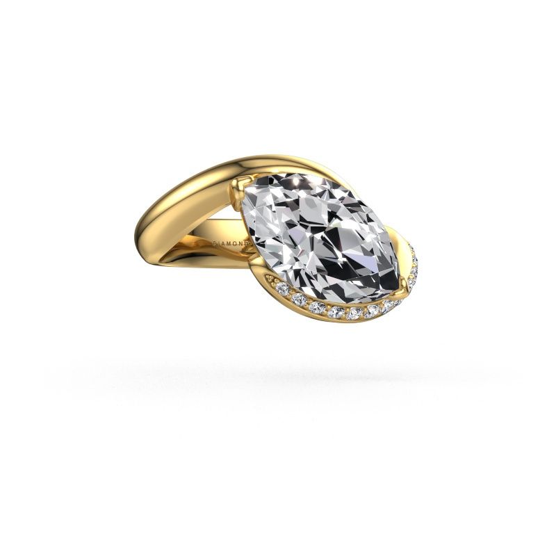 Engagement ring Aida MRQ side 585 gold lab grown diamond 3.167 crt