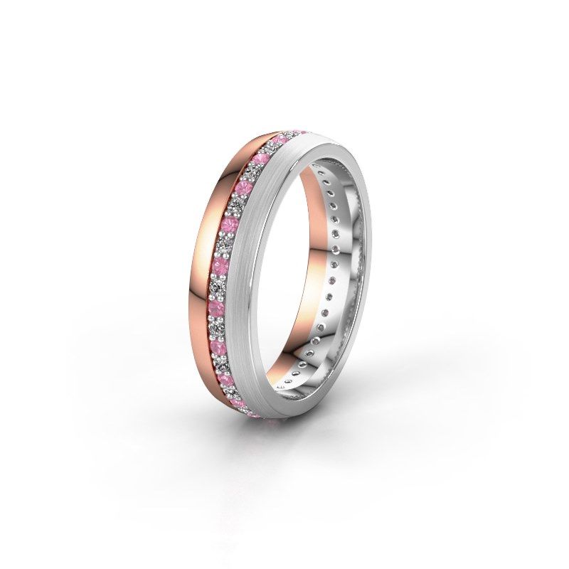 Image of Wedding ring WH0203L25BPM<br/>585 rose gold ±5x2 mm<br/>Pink sapphire 1.3 mm