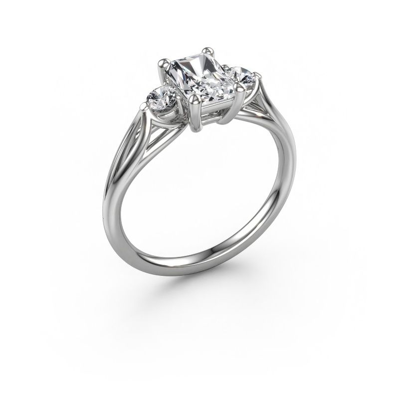 Engagement ring Amie RAD 585 white gold lab-grown diamond 1.20 crt