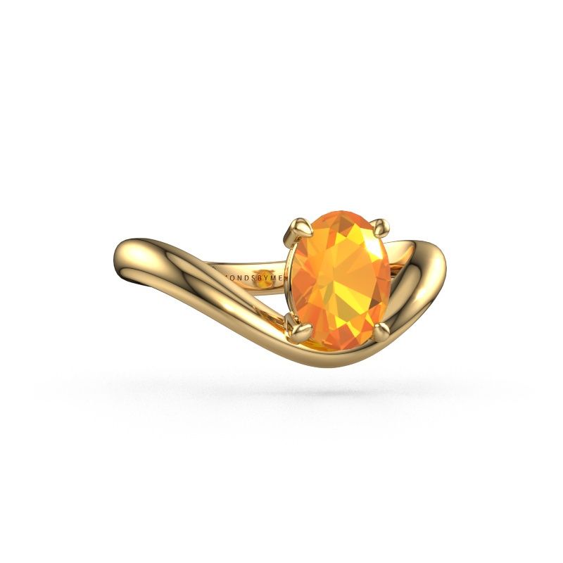 Verlobungsring Femke OVL 585 Gold Citrin 8x6 mm