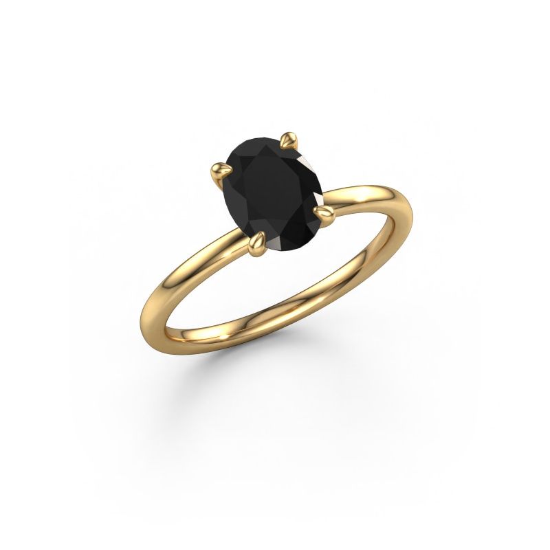 Engagement ring Crystal OVL 1 585 gold black diamond 1.40 crt