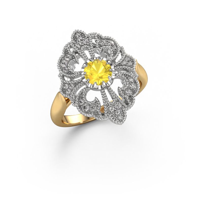 Verlobungsring Naida 585 Gold Gelb Saphir 5 mm