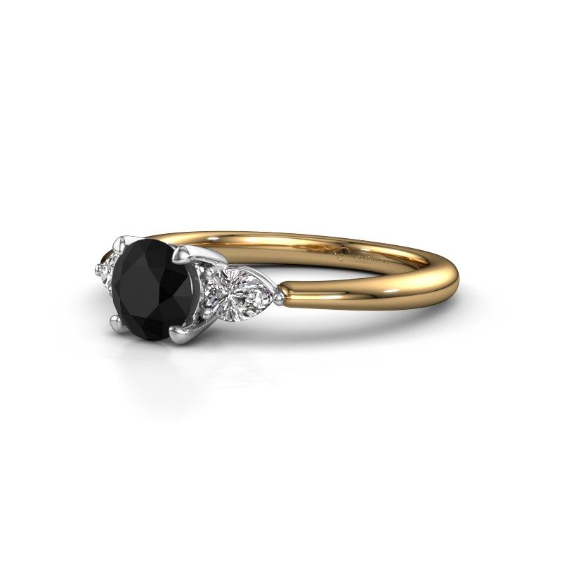 Afbeelding van Verlovingsring Chanou RND 585 goud zwarte diamant 1.26 crt