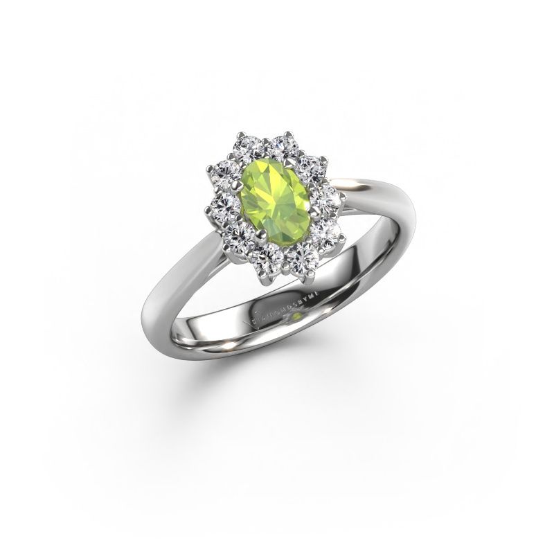 Verlobungsring Leesa 1 express 585 Weißgold Peridot 6x4 mm