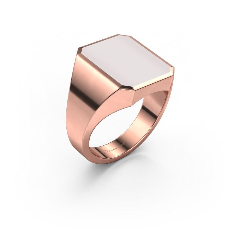 Siegelring Lars 4 585 Roségold Rot Lagenstein 15x12 mm