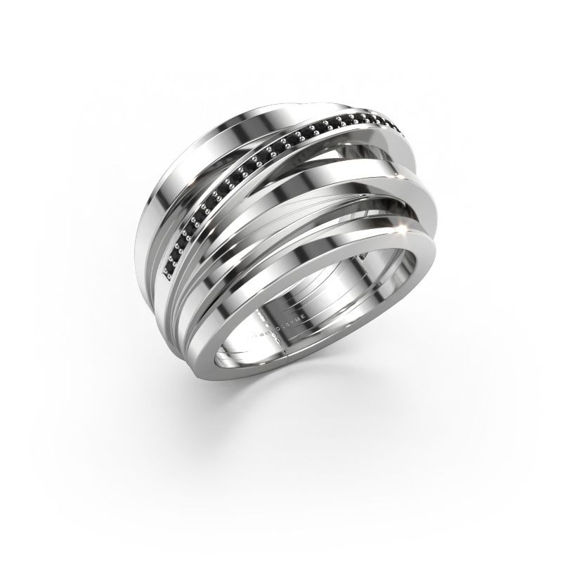 Ring Swinda 585 Weißgold Schwarz Diamant 0.15 crt