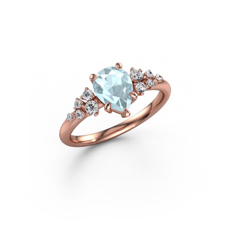 Ring Royce PER 585 Roségold Aquamarin 8x6 mm