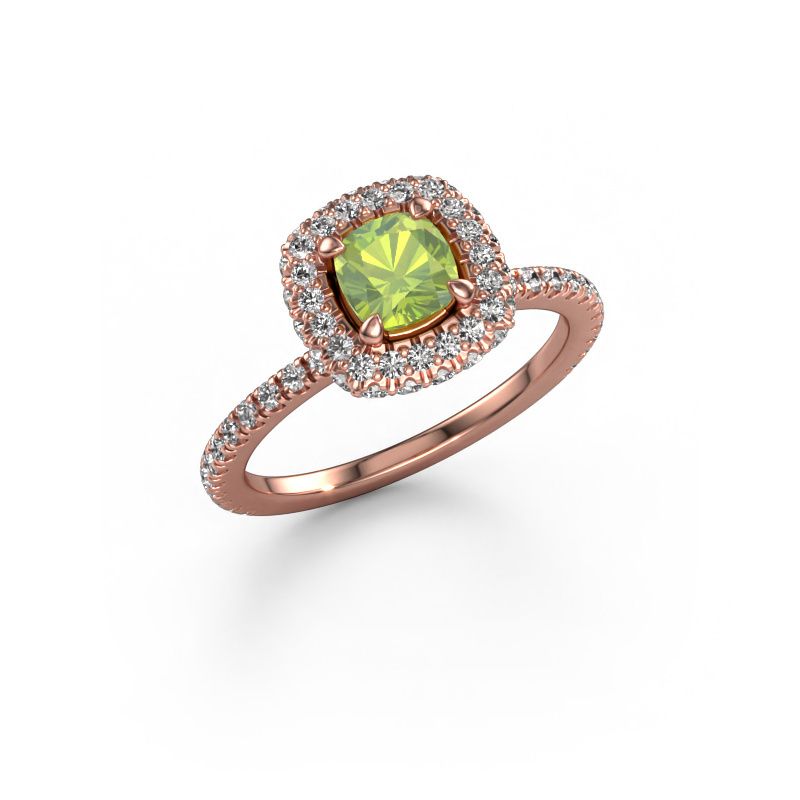 Bague de fiançailles Talitha CUS 585 or rose péridot 5 mm