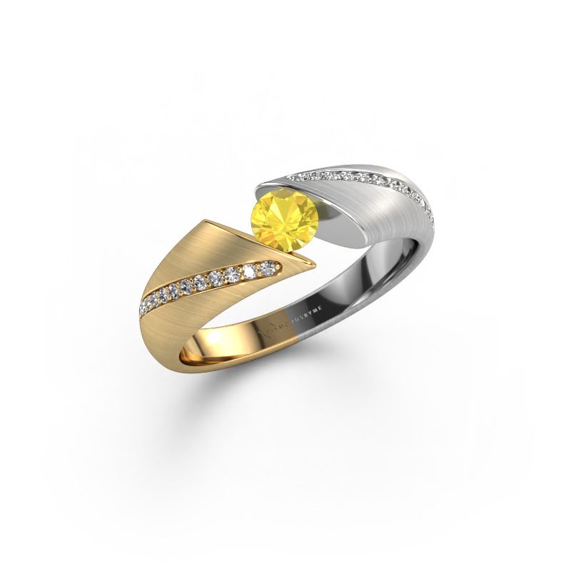 Engagement ring Hojalien 2 585 gold yellow sapphire 4.2 mm