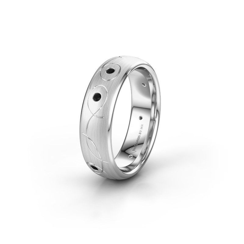 Image of Wedding ring WH2068L36BM<br/>950 platinum ±6x2 mm<br/>Black diamond