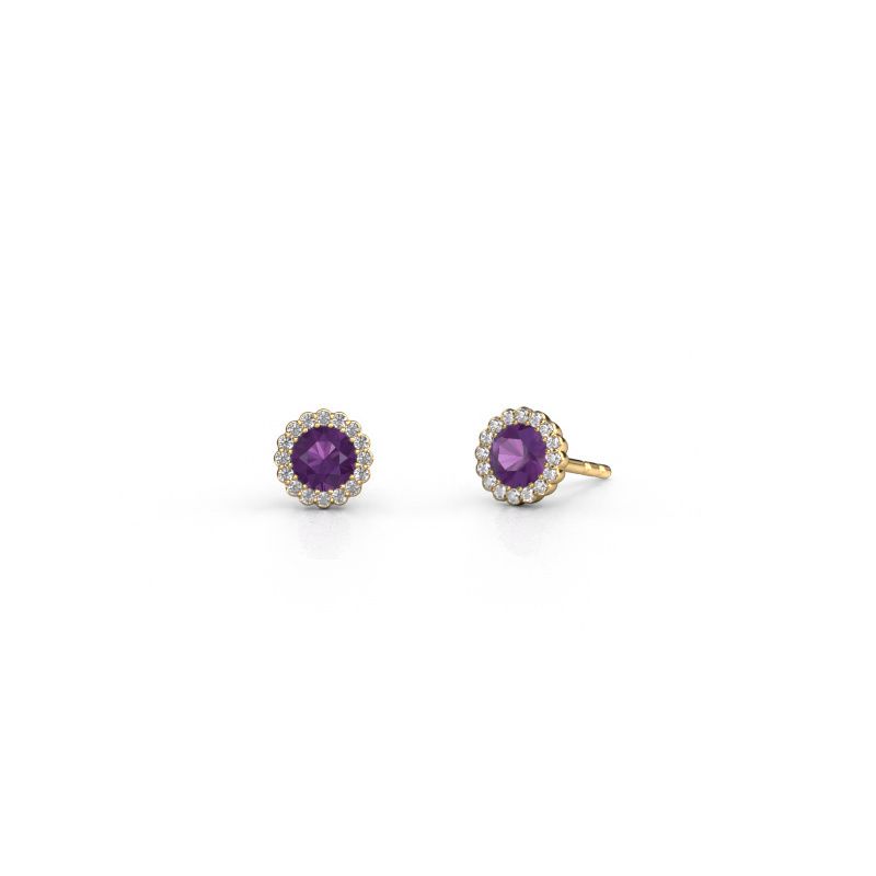 Earrings Queen 585 gold amethyst 4.2 mm