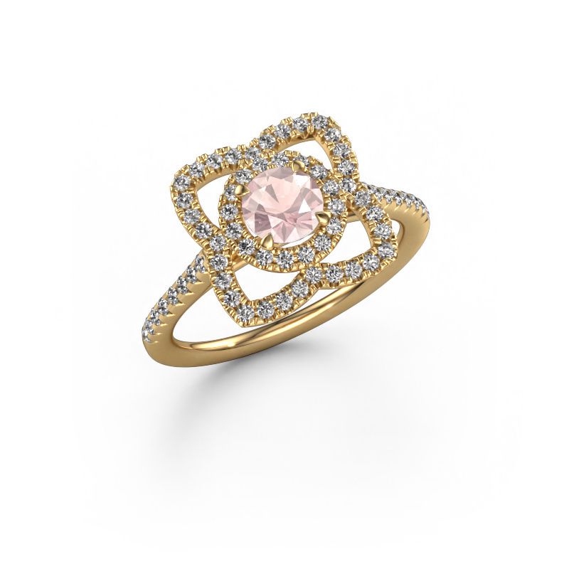 Engagement ring Cleopatra 585 gold morganite champagne 5 mm