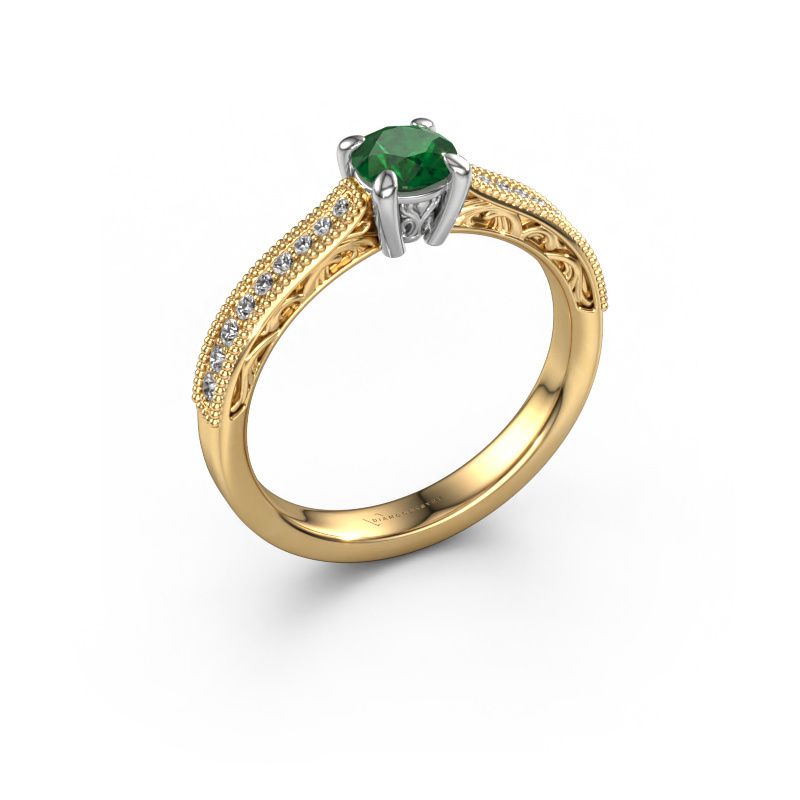 Engagement ring Shonta RND 585 gold emerald 4.7 mm