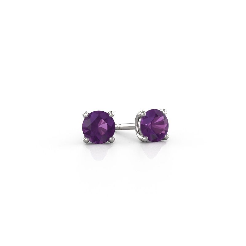 Stud earrings Sam RND 950 platinum amethyst 5 mm