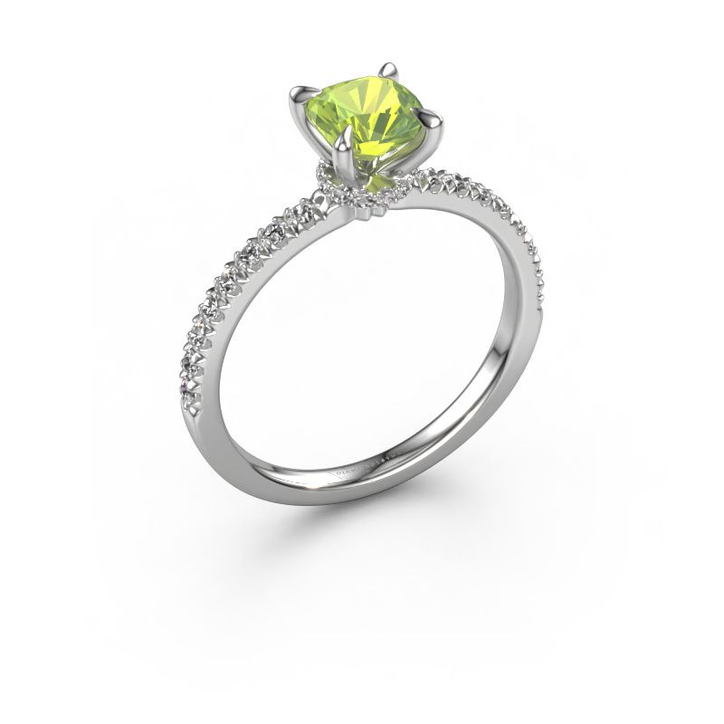 Verlovingsring Crystal CUS 4 585 witgoud peridoot 5.5 mm