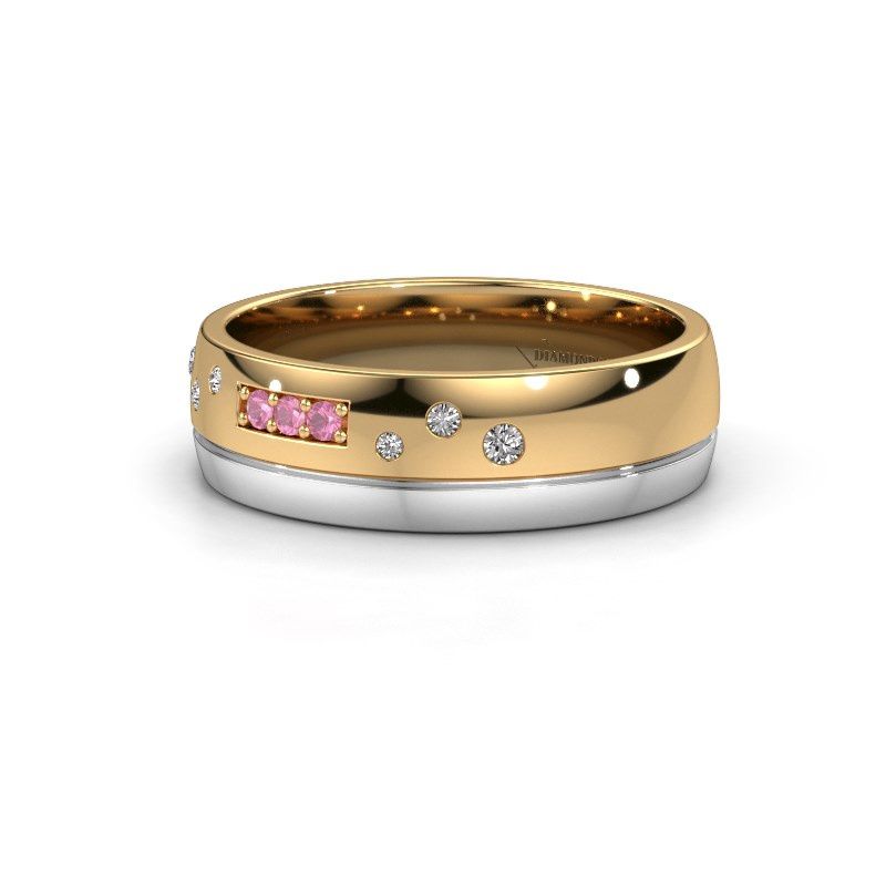 Image of Wedding ring WH0310L26AP<br/>585 gold ±6x1.7 mm<br/>Pink sapphire