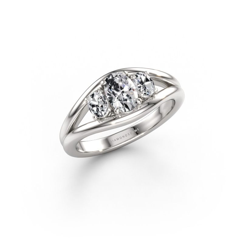 Bague Cassie OVL 585 or blanc diamant synthétique 0.900 crt