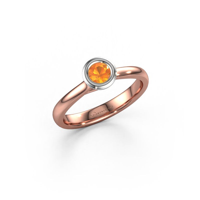 Engagement ring Kaylee 585 rose gold citrin 4 mm