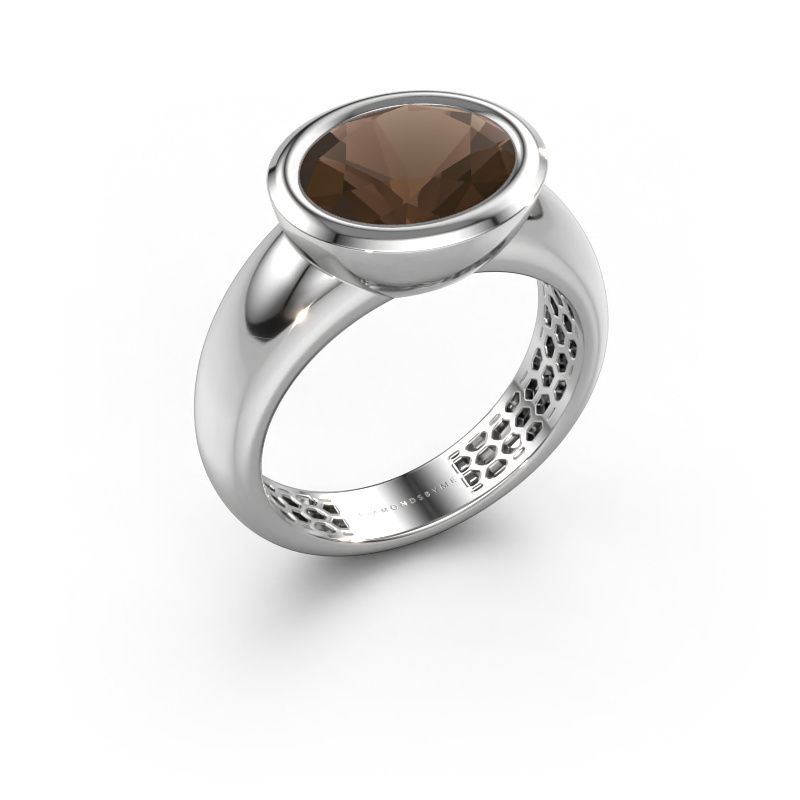 Ring Evelyne 585 Weißgold Rauchquarz 10x8 mm