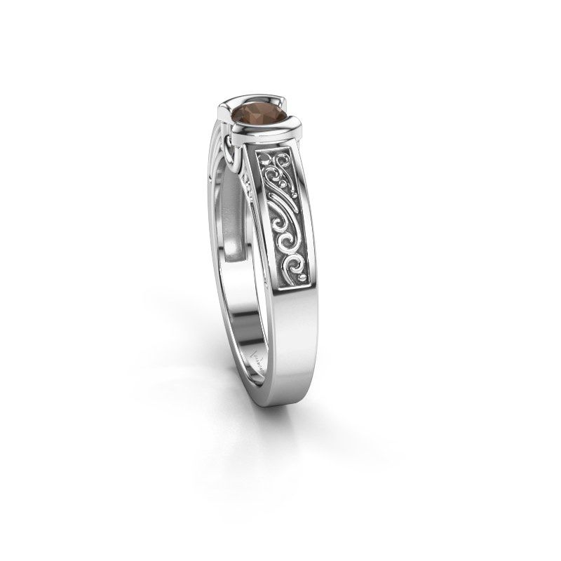 Bild von Verlobungsring elena<br/>585 Weißgold<br/>Rauchquarz 4 mm