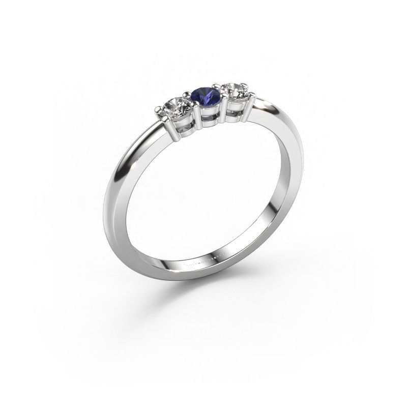 Ring Michelle 3 585 witgoud saffier 3.7 mm