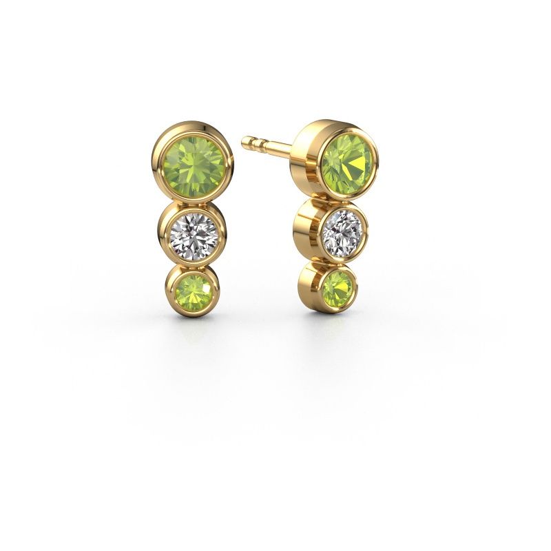 Stud earrings Linda 585 gold peridot 4 mm
