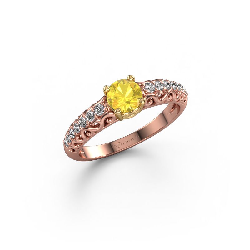Verlobungsring Mellie 585 Roségold Gelb Saphir 5 mm