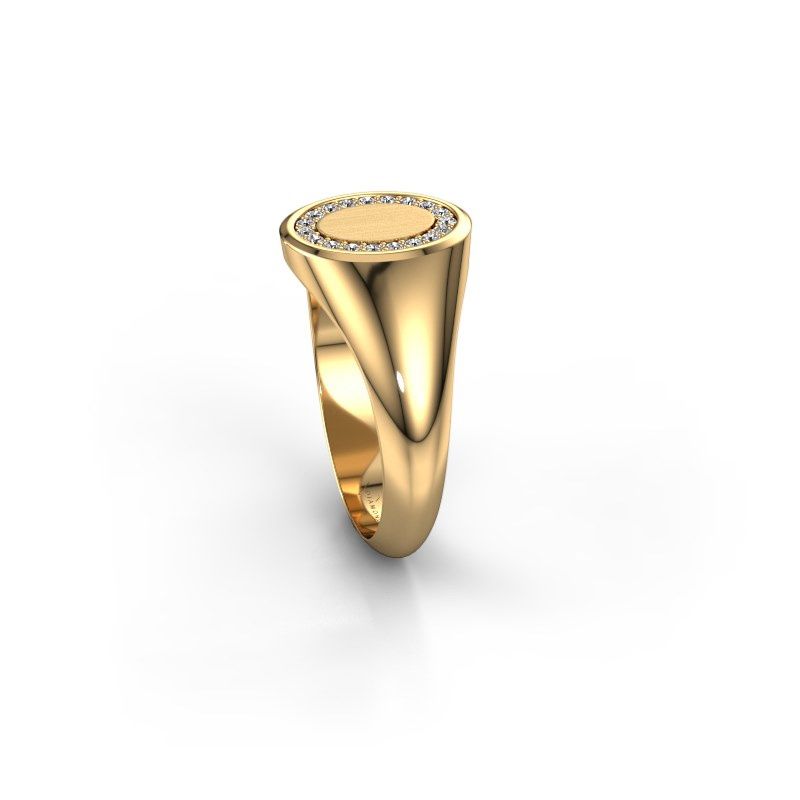 Image of Signet ring rosy oval 1<br/>585 gold<br/>Lab-grown diamond 0.143 crt