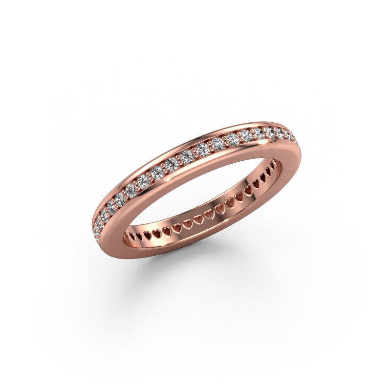 Bague superposable Elvire 3 585 or rose zircone 1.3 mm