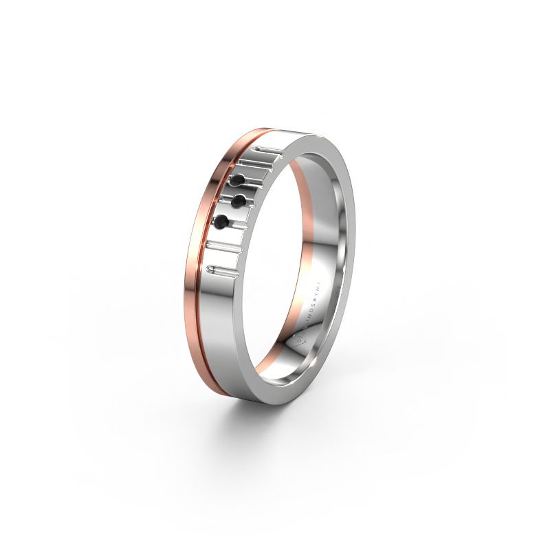 Vriendschapsring WH0332L14X 585 witgoud zwarte diamant ±4x1.5 mm