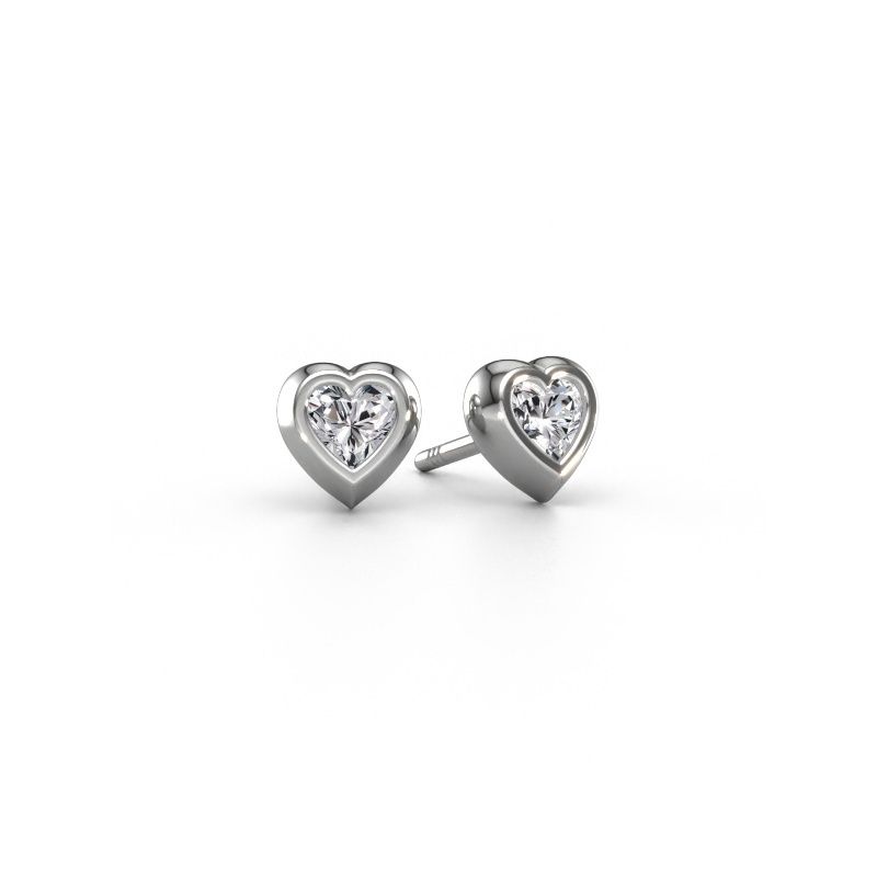 Clous d'oreilles Charlotte 950 platine diamant synthétique 0.50 crt